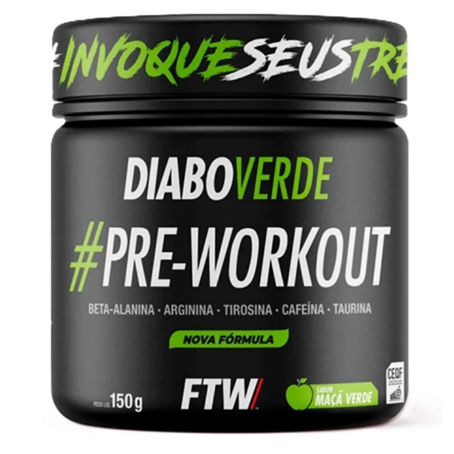 Pré-Workout Diabo Verde Sabor Maçã Verde Fitoway 150g
