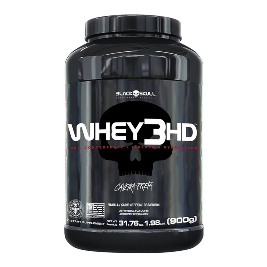 Whey Protein Black Skull 3hd Sabor Baunilha 900g